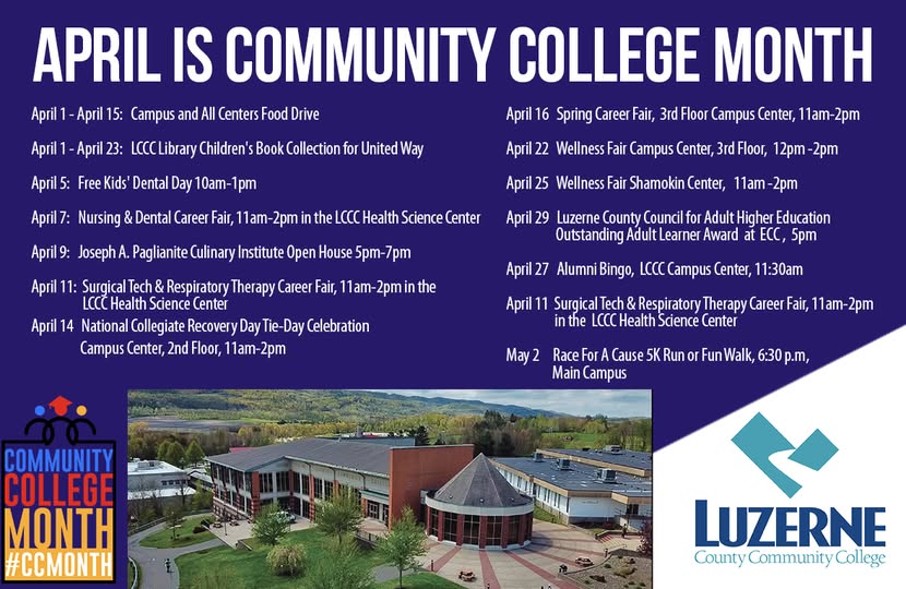 April Community College Month Events Calendar