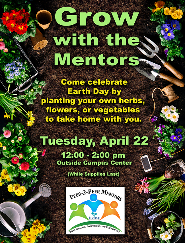 Grow with the Mentors, Outside Campus Center, 12:00 pm - 2:00 pm